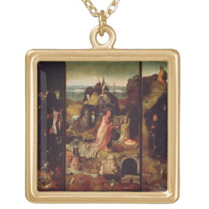 Altarpiece of the Hermits (oil on panel) Gold Plated Necklace