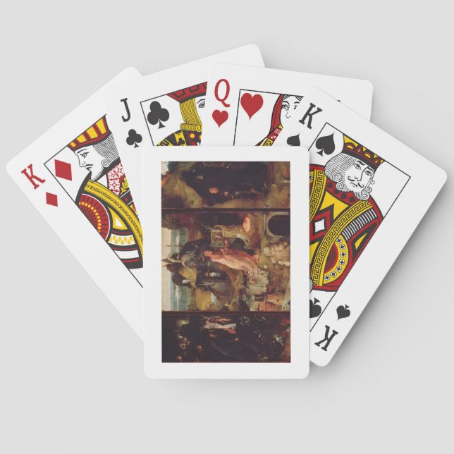 Altarpiece of the Hermits (oil on panel) Poker Cards (Back)