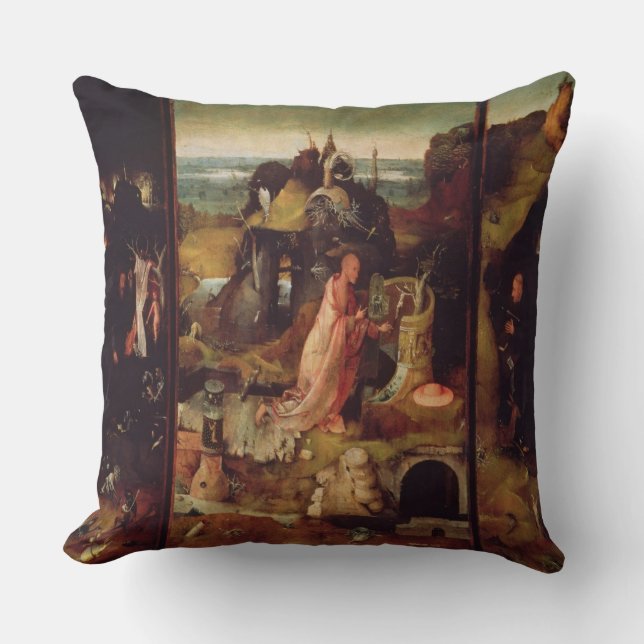 Altarpiece of the Hermits (oil on panel) Throw Pillow (Front)