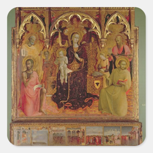 Altarpiece of the Madonna of the Snow, c.1430-32 ( Square Sticker (Front)