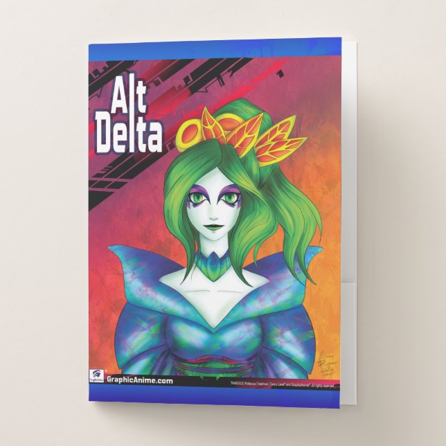 AltDelta Series: Green Geisha - Kabuki Pocket Fold Pocket Folder (Front)