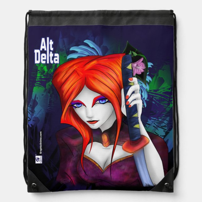 AltDelta Series: Shiki with Sword Drawstring Bag (Front)