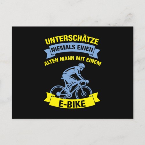 Alter Mann EBike Rentner Opa Biking Cycling Gift Postcard