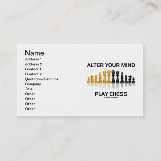 Alter Your Mind Play Chess (Reflective Chess Set) Business Card