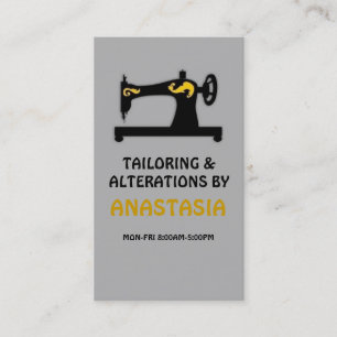 Alteration, Clothing, Tailor, Seamstress Vintage Business Card