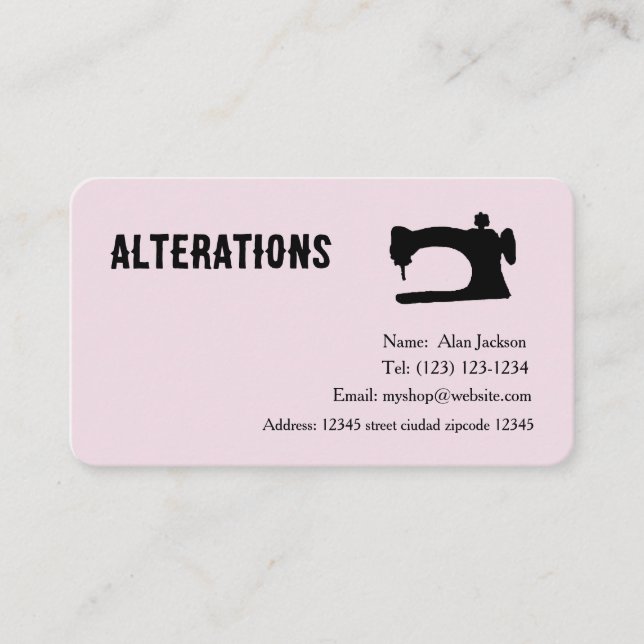 ALTERATIONS  business cards (Front)