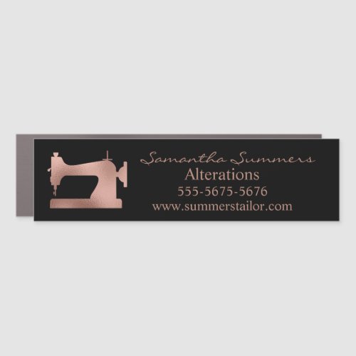 Alterations Business Rose Gold Sewing Machine Car Magnet
