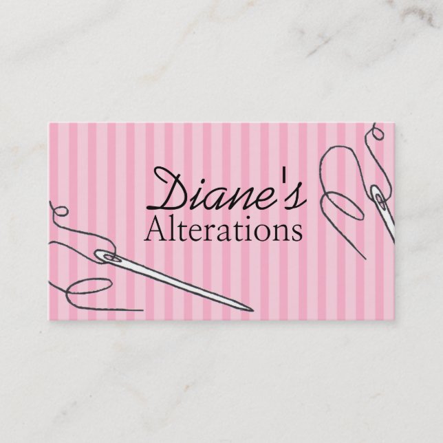 Alterations, Tailoring, Seamstress, Tailor Business Card (Front)