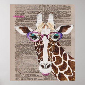Altered Art Funky Giraffe Poster by gidget26 at Zazzle
