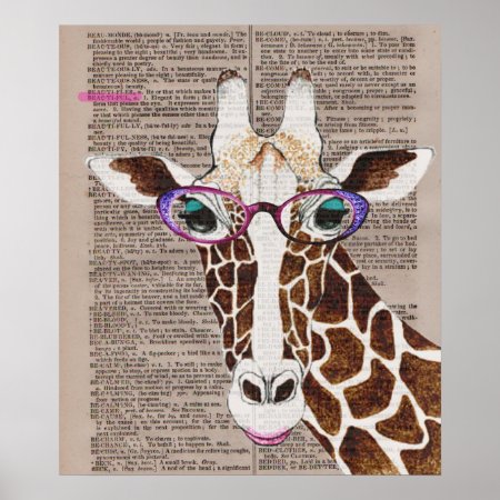 Altered Art Funky Giraffe Poster