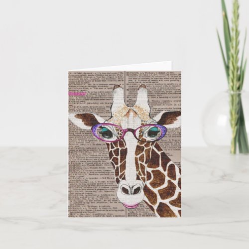 Altered Art Funky Giraffe Shirt Card