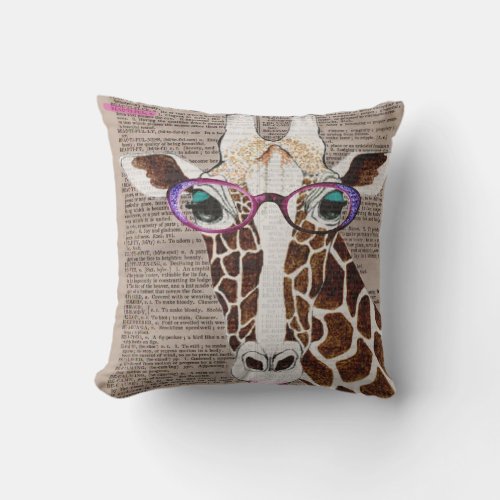 Altered Art Funky Giraffe Throw Pillow