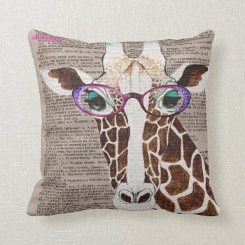 Altered Art Funky Giraffe Throw Pillow by gidget26 at Zazzle
