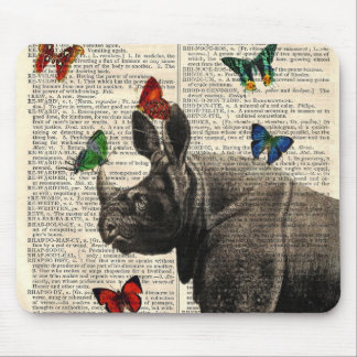 Altered Art Rhinoceros Butterflies Mousepad