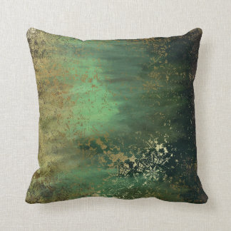 Altered Art Teal Green Throw Pillow