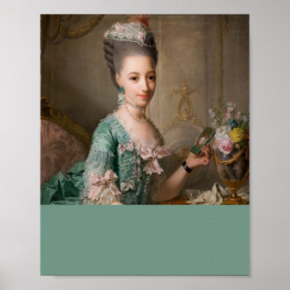 Altered Art vintage portrait teal colour block Poster