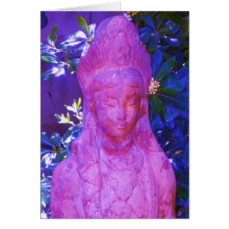 Altered Blue Quan Yin Statue Cards