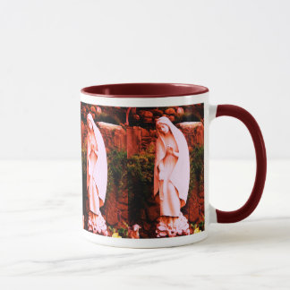 Altered Red Virgin Mary Garden Statue Cup