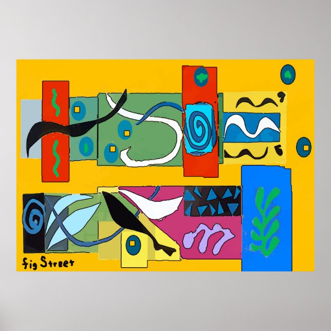 Altered Shapes, Matisse Style Poster (Front)