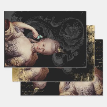 Altered Young Marie Antoinette Portrait Wrapping Paper Sheets by WickedlyLovely at Zazzle