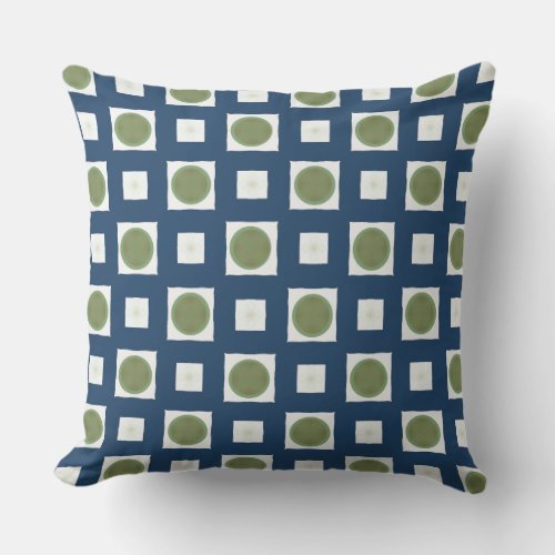 Alternate Olive Green and Navy Blue Colors  Throw Pillow