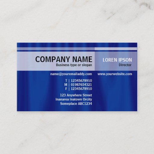 Customizable Alternate Tones - Blue Curtain Business Cards