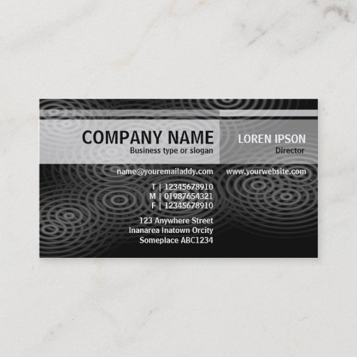 Customizable Alternate Tones - Electric Rain (B&amp;W) Business Card Templates