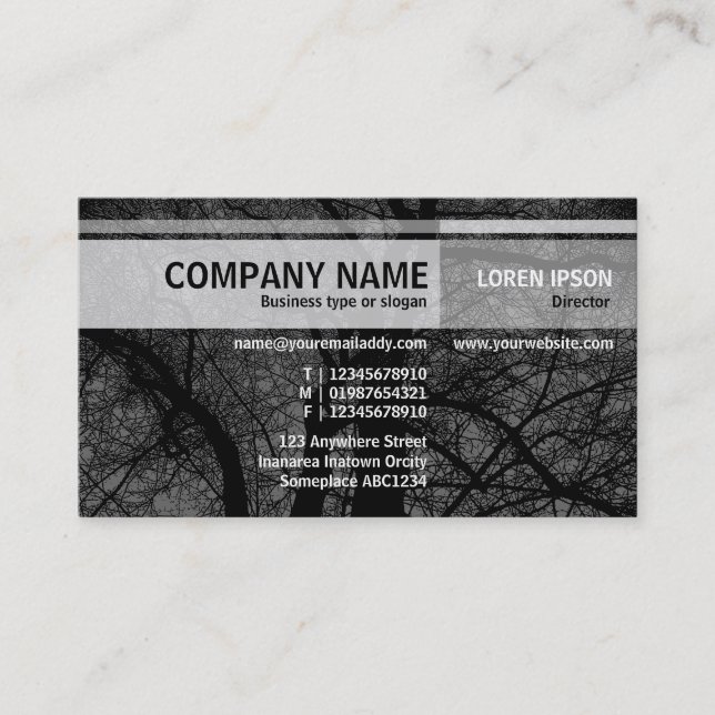 Alternate Tones - HC Tree - Gray Business Card (Front)