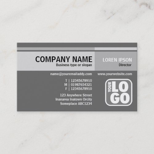 Alternate Tones (Logo) - Gray Business Card Templates