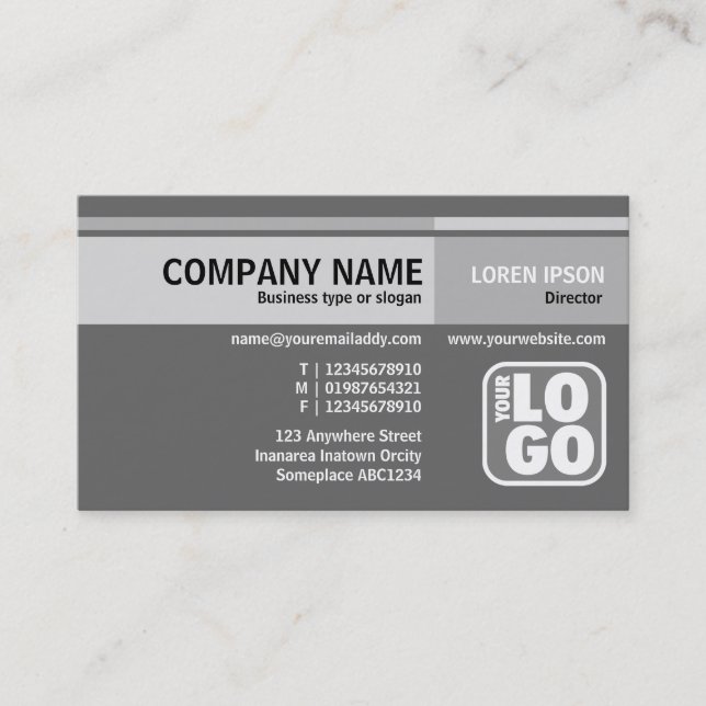 Alternate Tones (Logo) - Gray Business Card (Front)