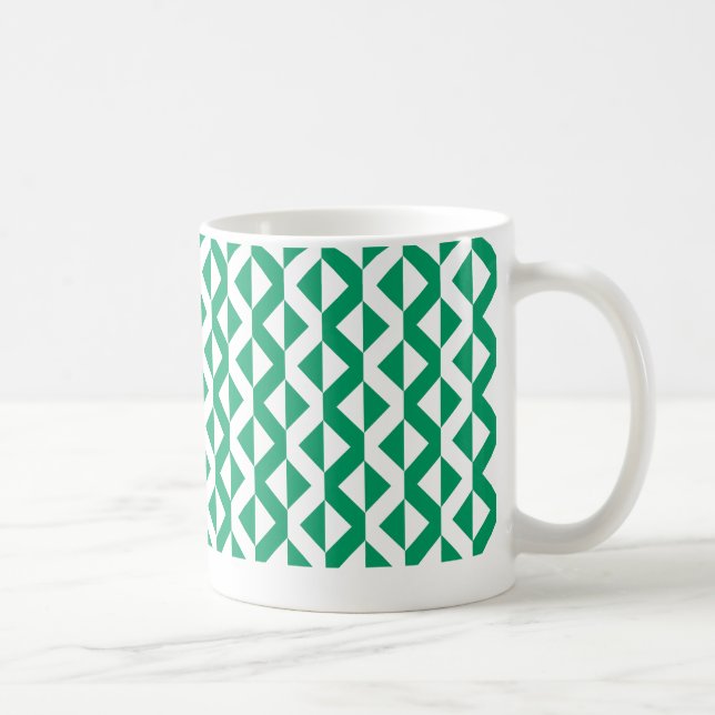 Alternate ZigZags - Kentucky Green and White Coffee Mug (Right)