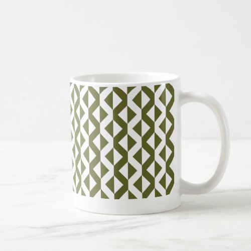 Alternate ZigZags _Olive Drab and White Coffee Mug