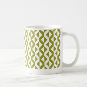 Alternate ZigZags - Olive Green and White Coffee Mug