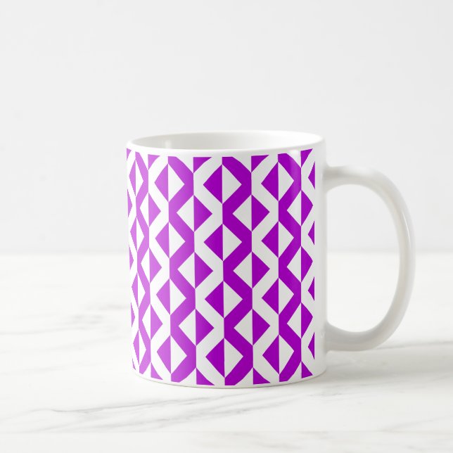 Alternate ZigZags - Purple and White Coffee Mug (Right)