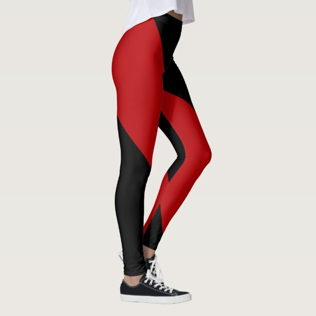 Alternating Black and Garnet Pattern Leggings (Right)