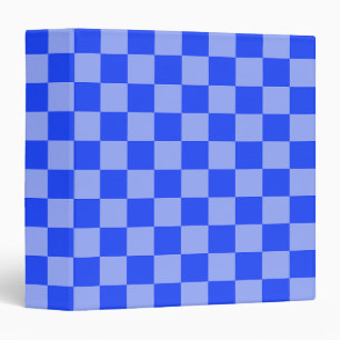 Alternating Blue and Light Purple Checkerboard 3 Ring Binder