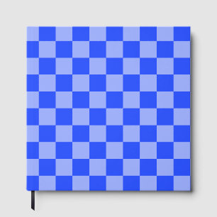 Alternating Blue and Light Purple Checkerboard Guest Book