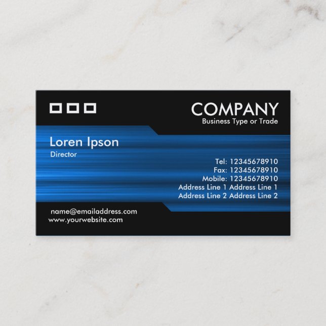 Alternating - Brushed Blue Texture Business Card (Front)
