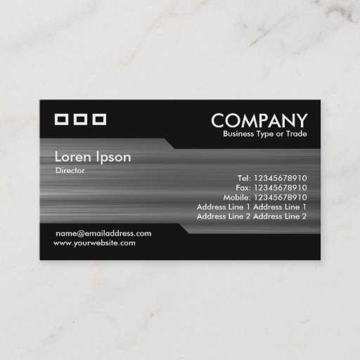 Customizable Alternating - Brushed Metal Texture Business Card
