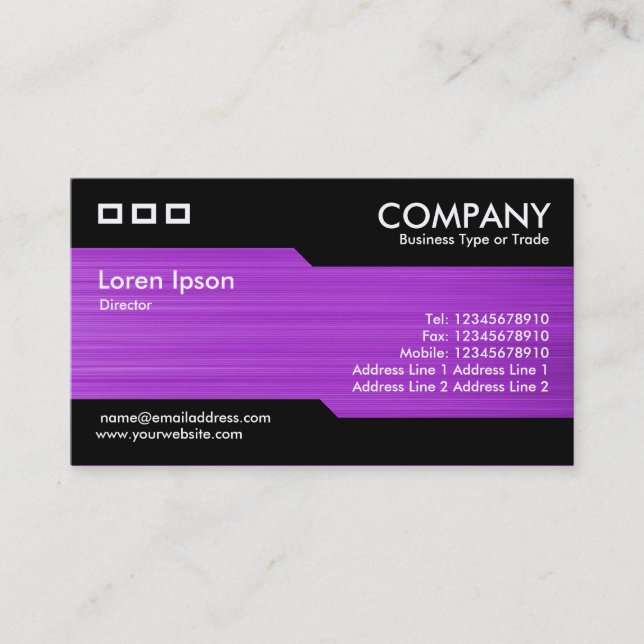 Alternating - Brushed Purple Texture Business Card (Front)