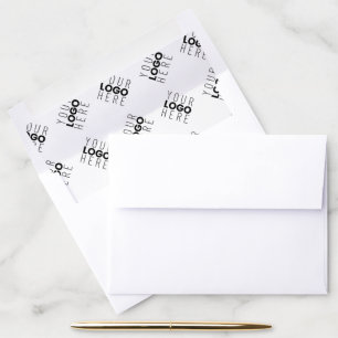 Alternating Business Logo or Image Pattern White Envelope Liner