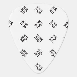 Alternating Business Logo or Image Pattern White Guitar Pick