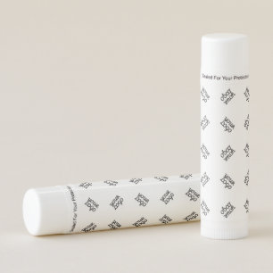 Alternating Business Logo or Image Pattern White Lip Balm