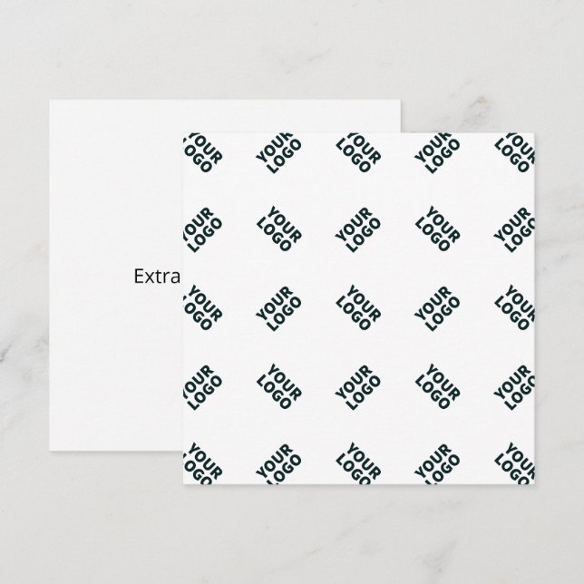 Alternating Business Logo or Image Pattern | White Note Card (Front/Back)