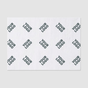 Alternating Business Logo or Image Pattern White Tissue Paper
