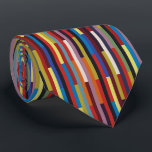 Alternating Colour Stripes Patchwork - Vertical Neck Tie<br><div class="desc">A colourful abstract stripe design made up solid and broken bars of color creating an alternating pattern of colors and tones</div>