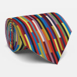 Alternating Colour Stripes Patchwork - Vertical Neck Tie