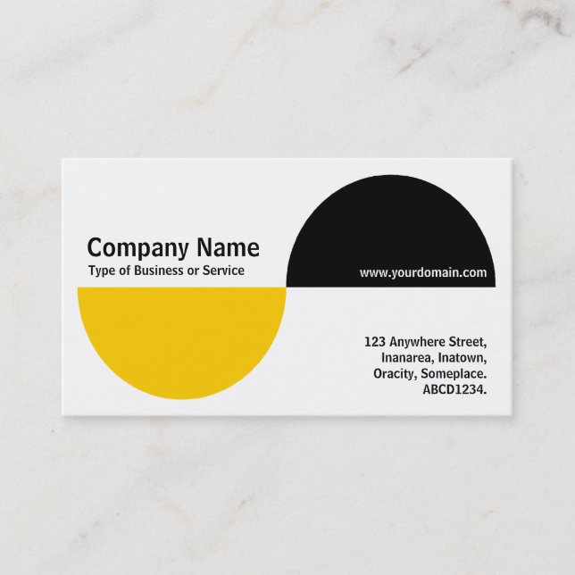 Alternating Crecents - Amber and Black Business Card (Front)