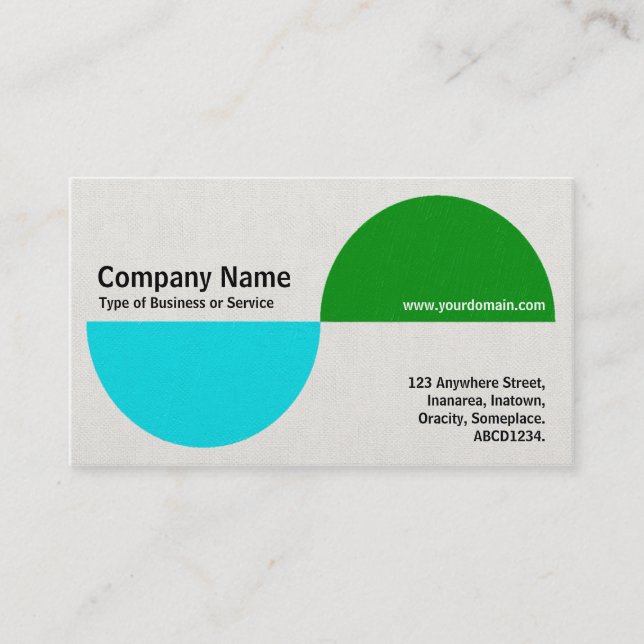Alternating Crecents II - Blue and Green Business Card (Front)