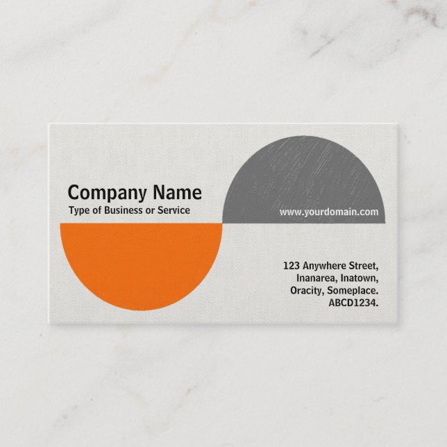 Alternating Crecents II - Orange and Gray Business Card (Front)